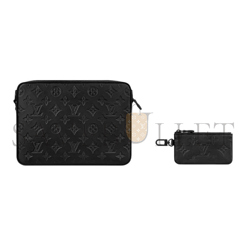 LOUIS VUITTON EMBOSSED LEATHER AND COWHIDE MESSENGER BAG SHOULDER CROSSBODY BAG M46602 (25*18.5*7cm)